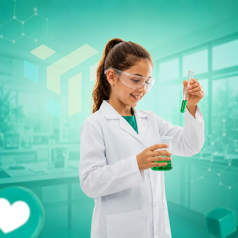 Estudiante realizando un experimento de ciencias