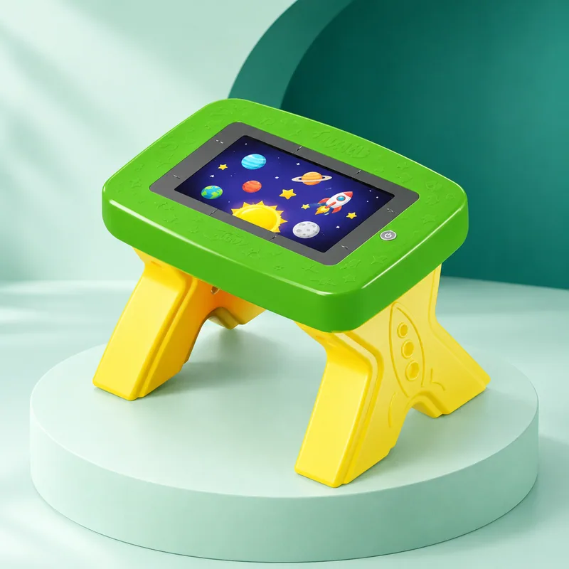 Mesa interactiva EducaNave con una actividad sobre el espacio